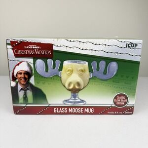 National Lampoons BRAND NEW Christmas Vacation Glass Moose Mug Novelty Griswold